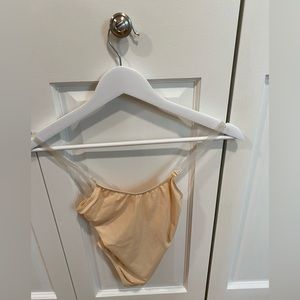 Capezio Camisole Leotard, Clear Transition Straps, Size Child Intermediate, Nude